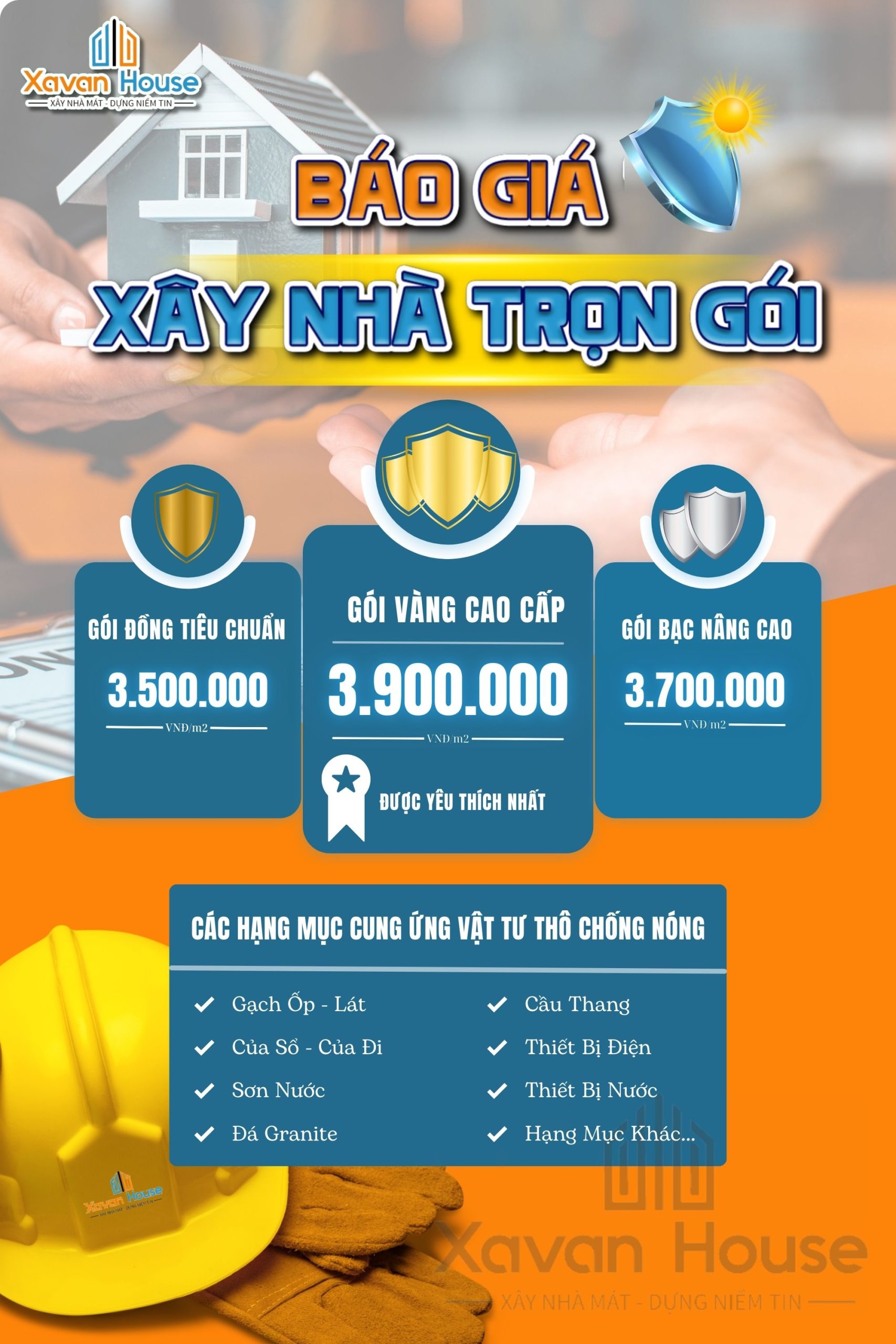 Bảng báo giá xây nhà trọn gói ở Phan Rang - Xây dựng Xavan House